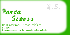 marta siposs business card